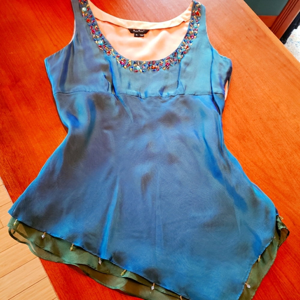 ECI New York beaded asymmetrical camisole